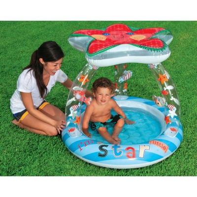 Надувной бассейн с навесом Маленькая звезда 102x86 см